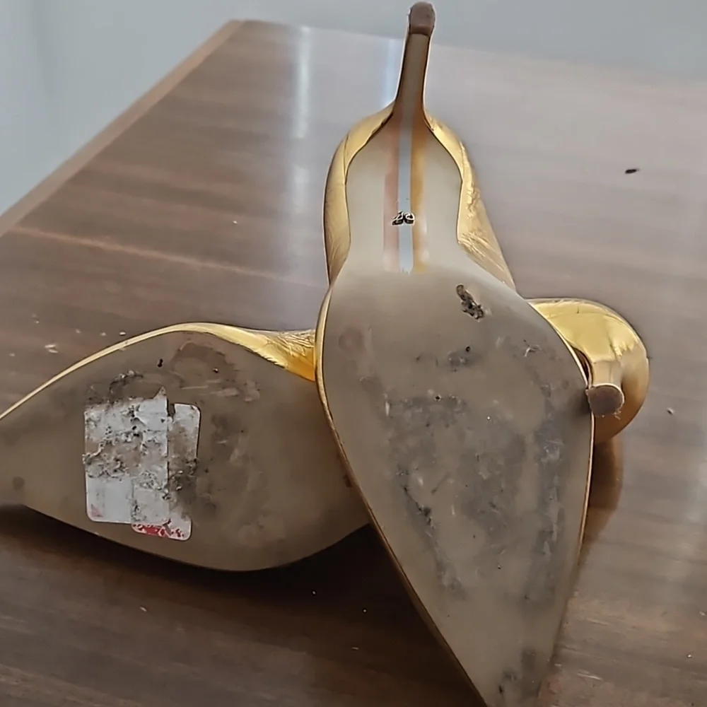 Sam Edelman Gold Stiletto Pumps - Picture 6 of 8